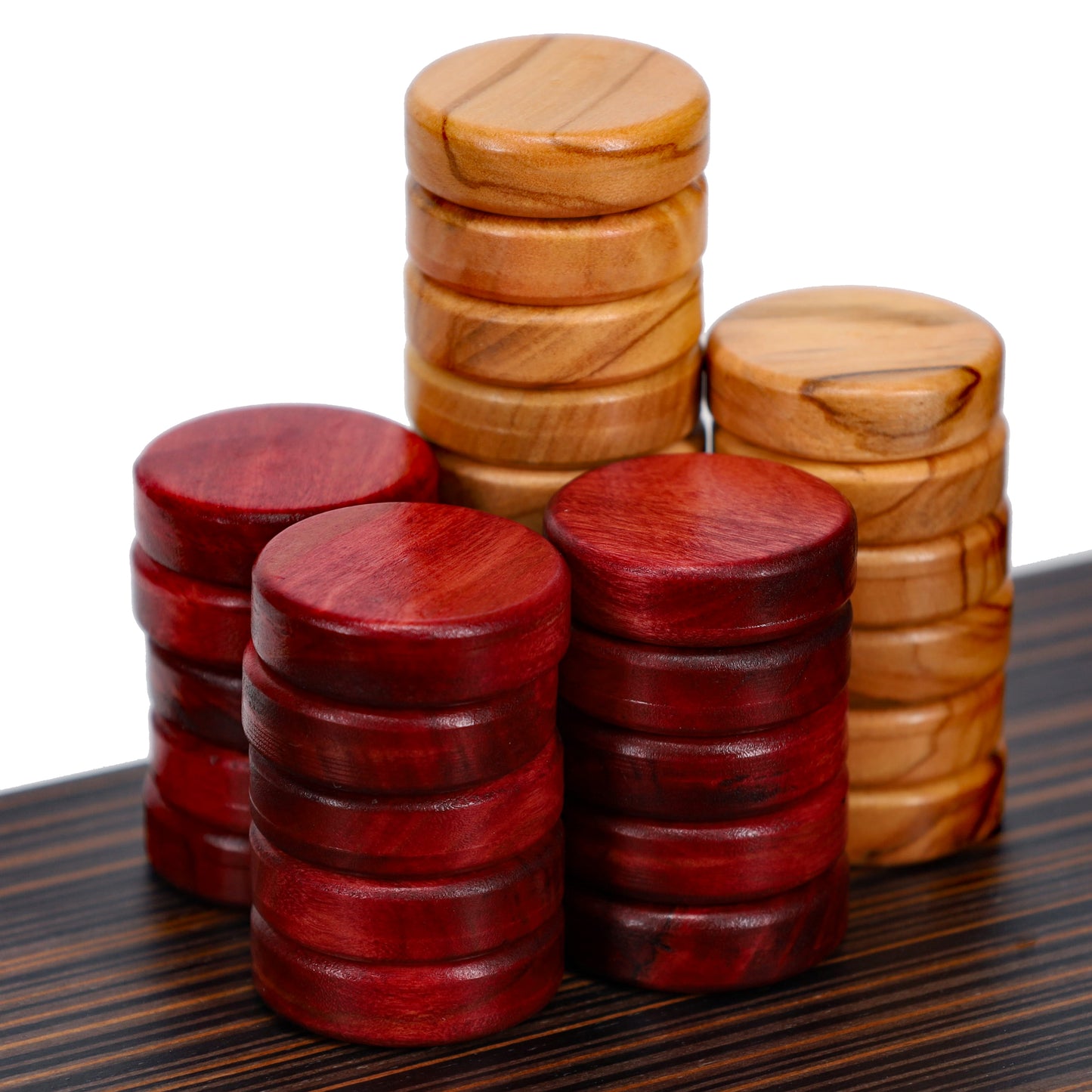 WE Games Olive Wood Backgammon Checkers/Chips