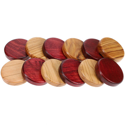 WE Games Olive Wood Backgammon Checkers/Chips