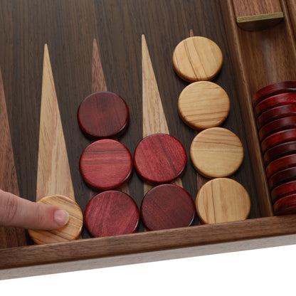 WE Games Olive Wood Backgammon Checkers/Chips
