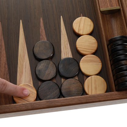 WE Games Olive Wood Backgammon Checkers/Chips