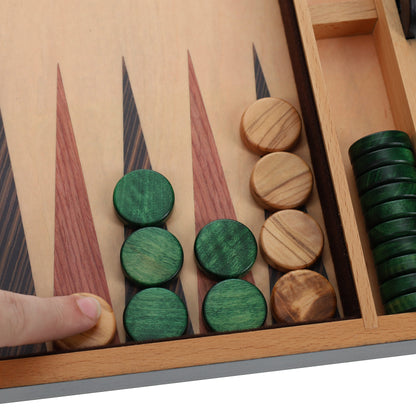 WE Games Olive Wood Backgammon Checkers/Chips
