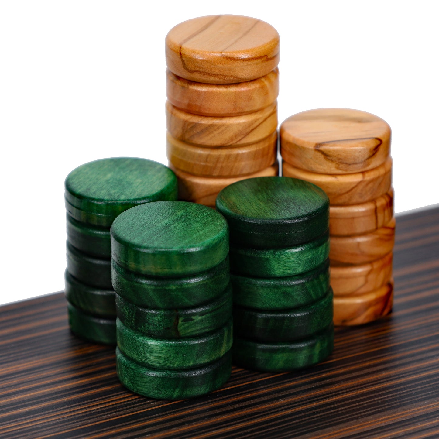 WE Games Olive Wood Backgammon Checkers/Chips