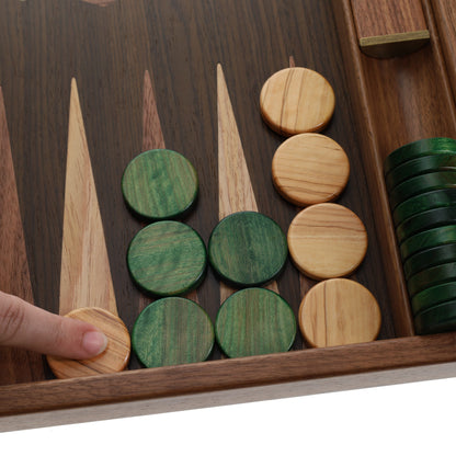 WE Games Olive Wood Backgammon Checkers/Chips