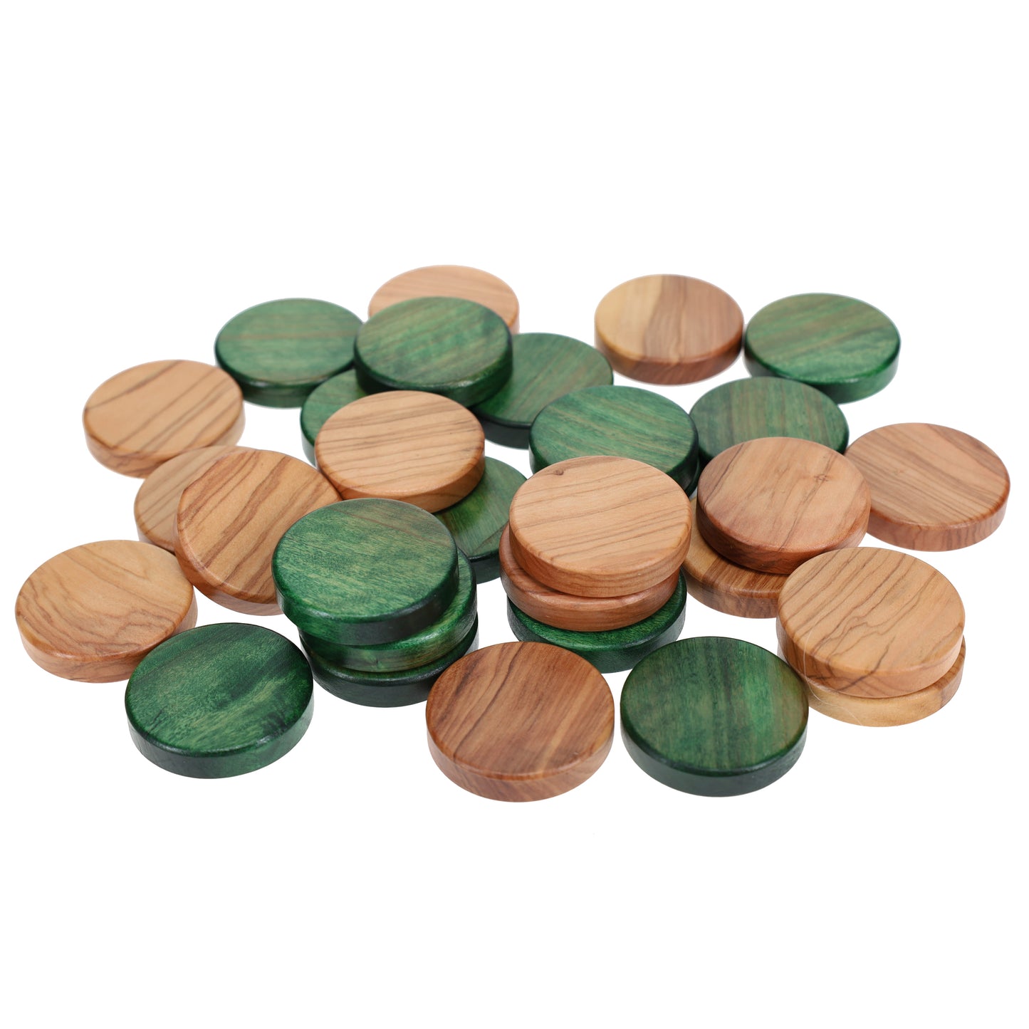 WE Games Olive Wood Backgammon Checkers/Chips
