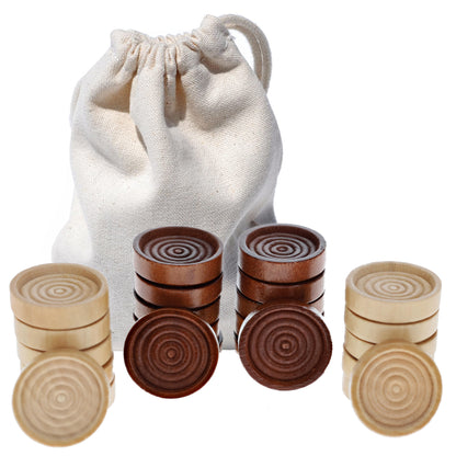 Old School Brown and Natural Wooden Checkers Set -11.75 in.