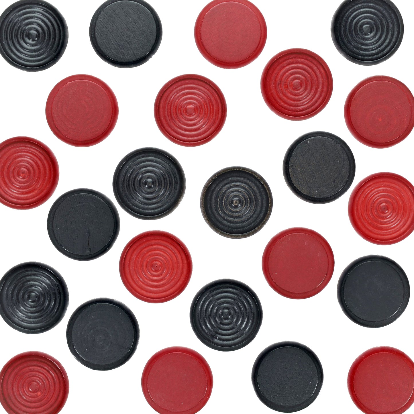 Old School Red and Black Wooden Checkers Set -12 in.