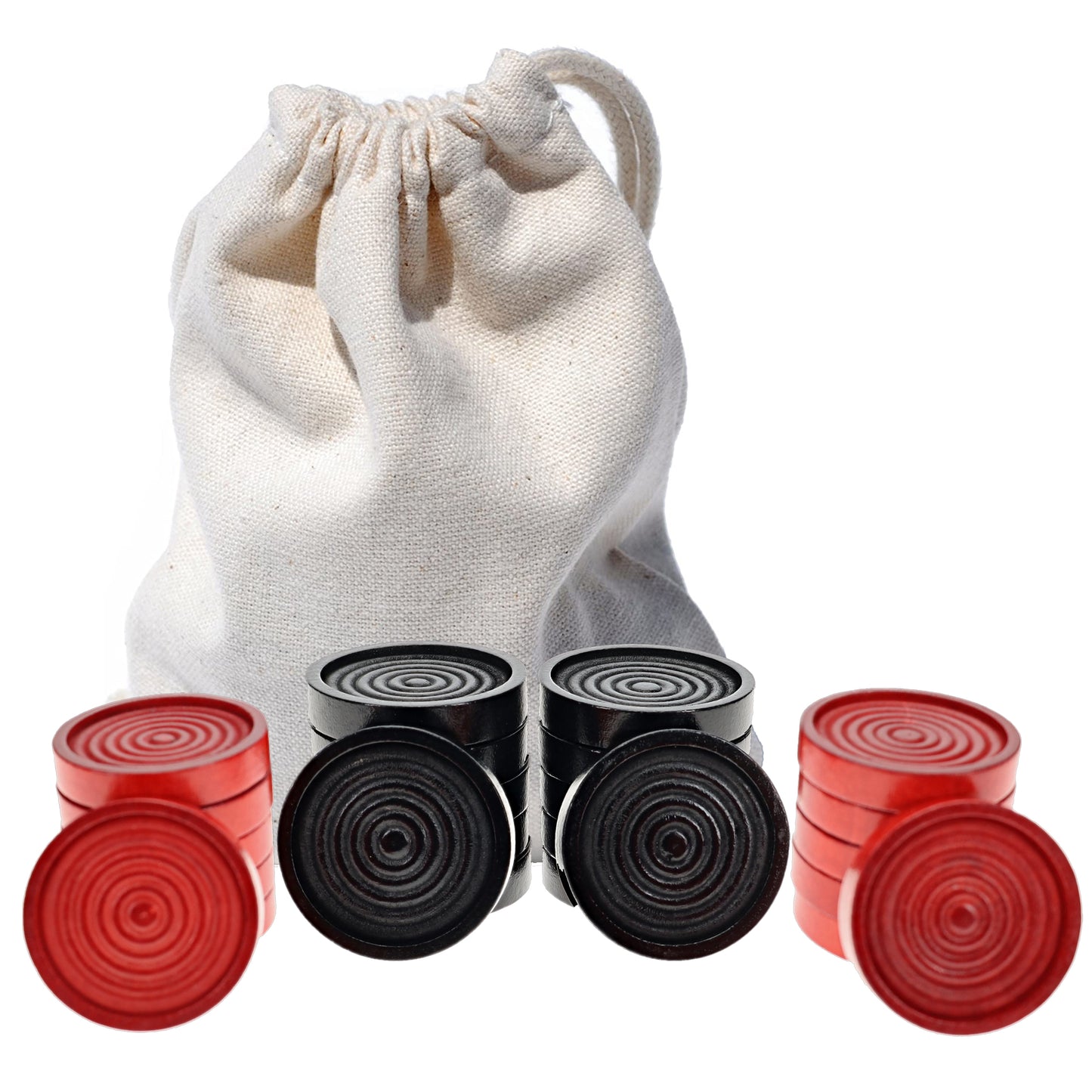 Old School Red and Black Wooden Checkers Set -12 in.