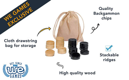 WE Games Wooden Checkers with Stackable Ridges