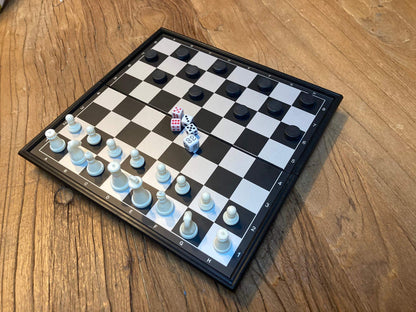 WE Games Magnetic 3-in-1 Combination Game Travel Set - 8 inches