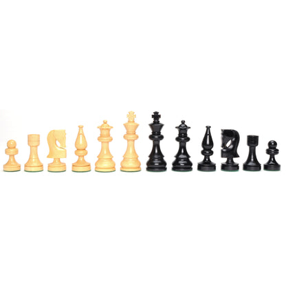 WE Games Russian Style Chess & Checkers Game Set - Weighted Chessmen & Black Stained Wood Board with Storage Drawers 15 in.