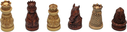 WE Games Medieval Chess & Checkers Game Set - Wood Board with Storage Drawers 15 in.