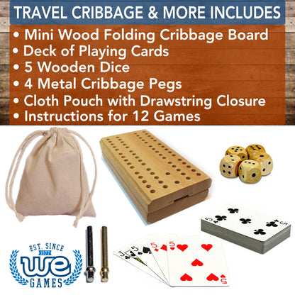 WE Games Cribbage and More Travel Game Pack