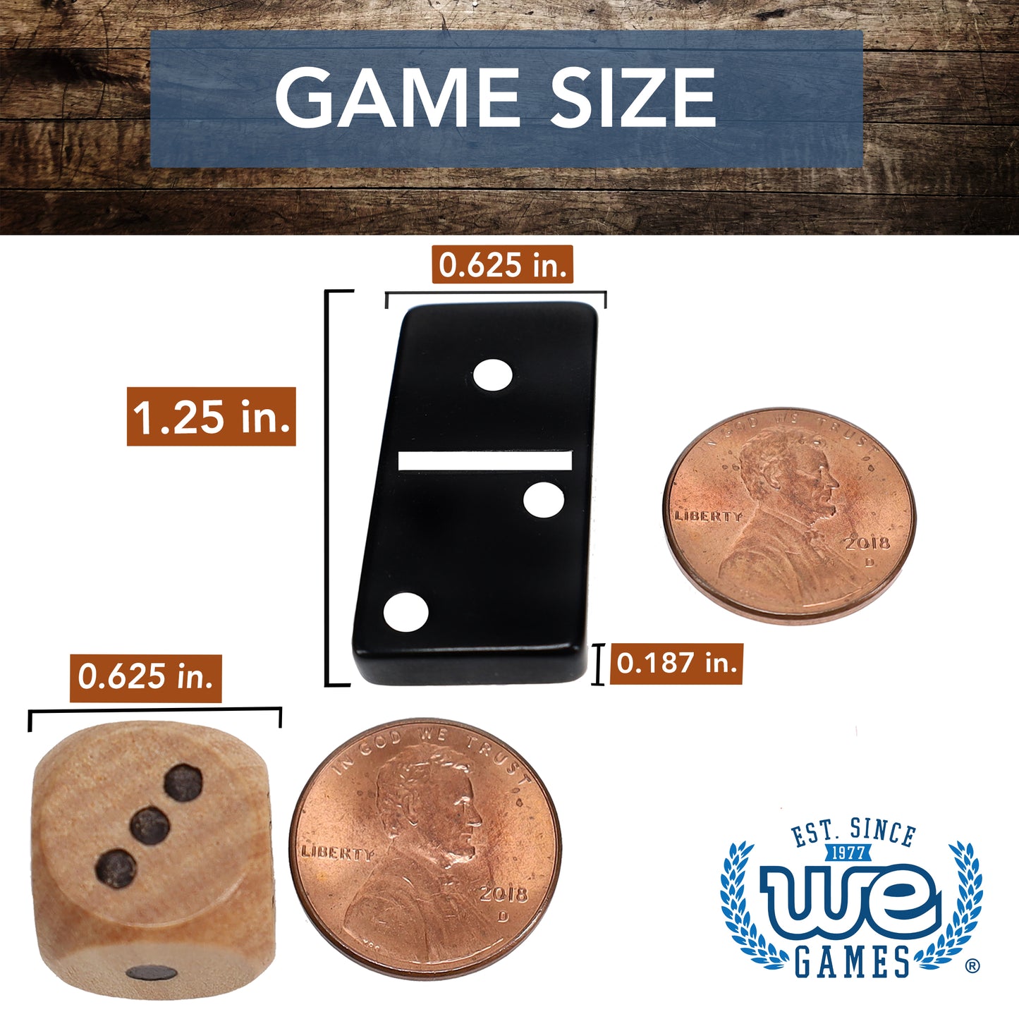 WE Games Mini Double 6 Dominoes, Dice and Card Travel Game