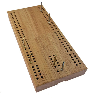 WE Games 7 Inch Travel Cribbage Set - Solid Hardwood Board with Cards and Bag