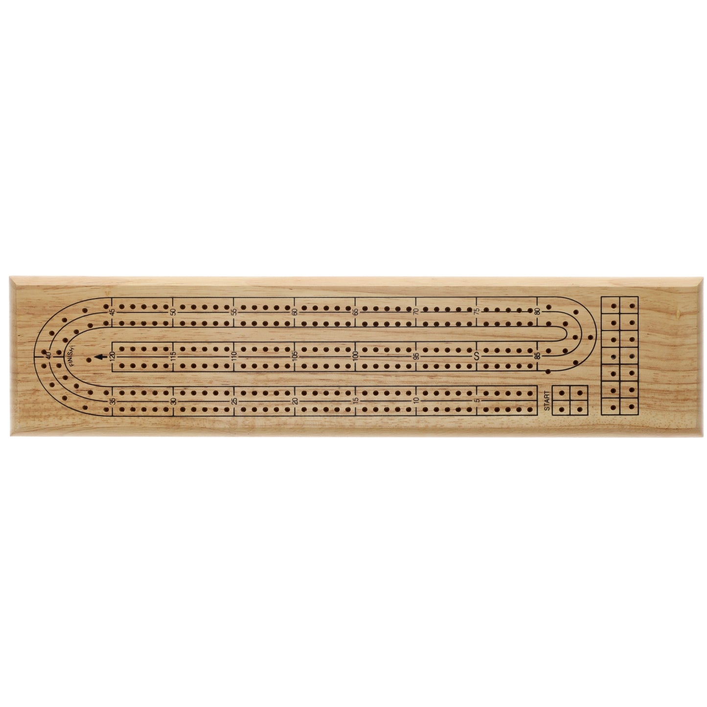WE Games Classic Cribbage Set - Solid Wood Continuous 2 Track Board with Metal Pegs