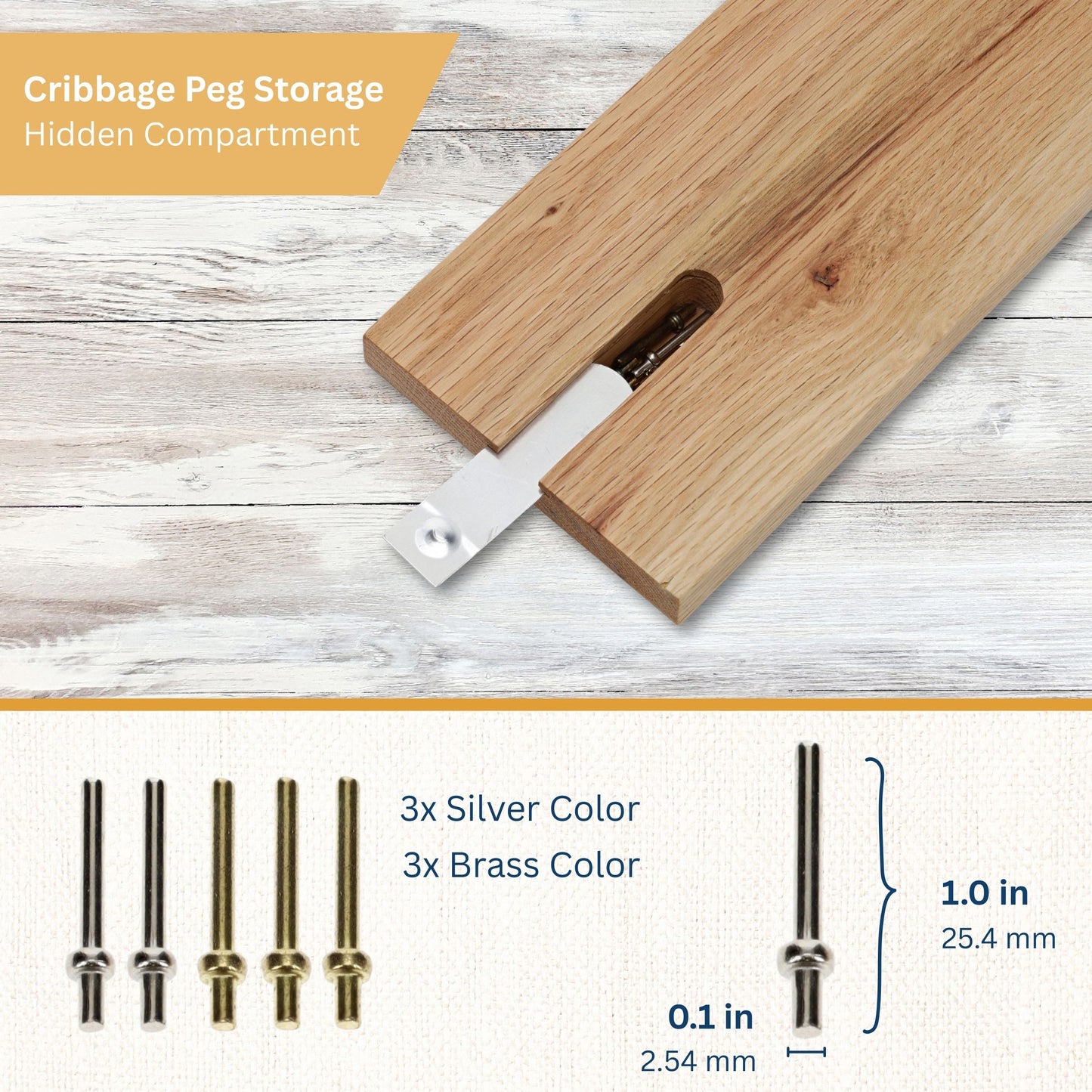 WE Games Classic Cribbage Set - Solid Wood Continuous 2 Track Board with Metal Pegs