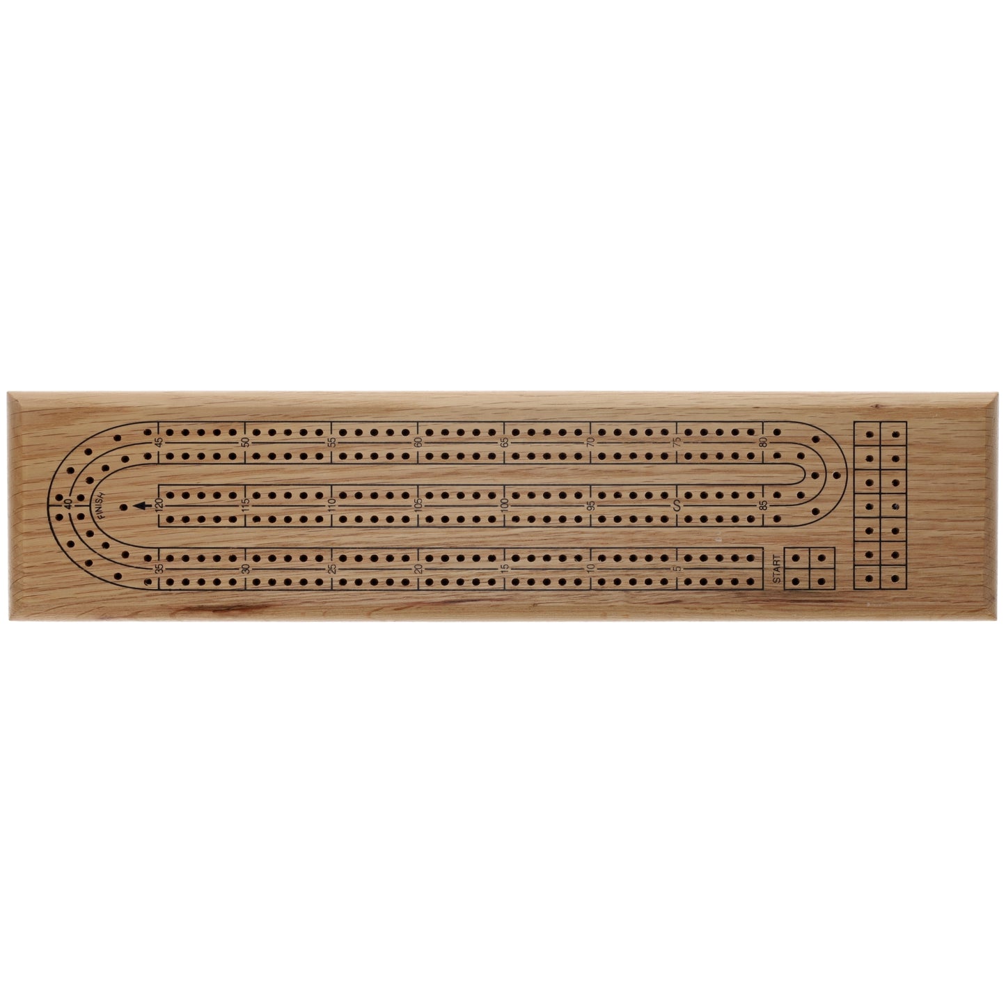 WE Games Classic Cribbage Set - Solid Wood Continuous 2 Track Board with Metal Pegs
