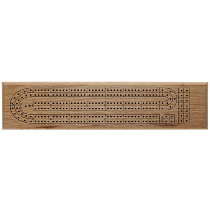 WE Games Classic Cribbage Set - Solid Wood Continuous 2 Track Board with Metal Pegs