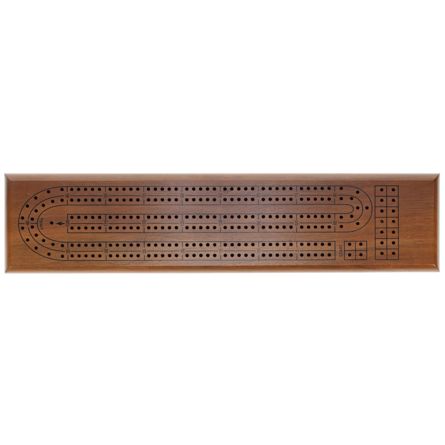 WE Games Classic Cribbage Set - Solid Wood Continuous 2 Track Board with Metal Pegs