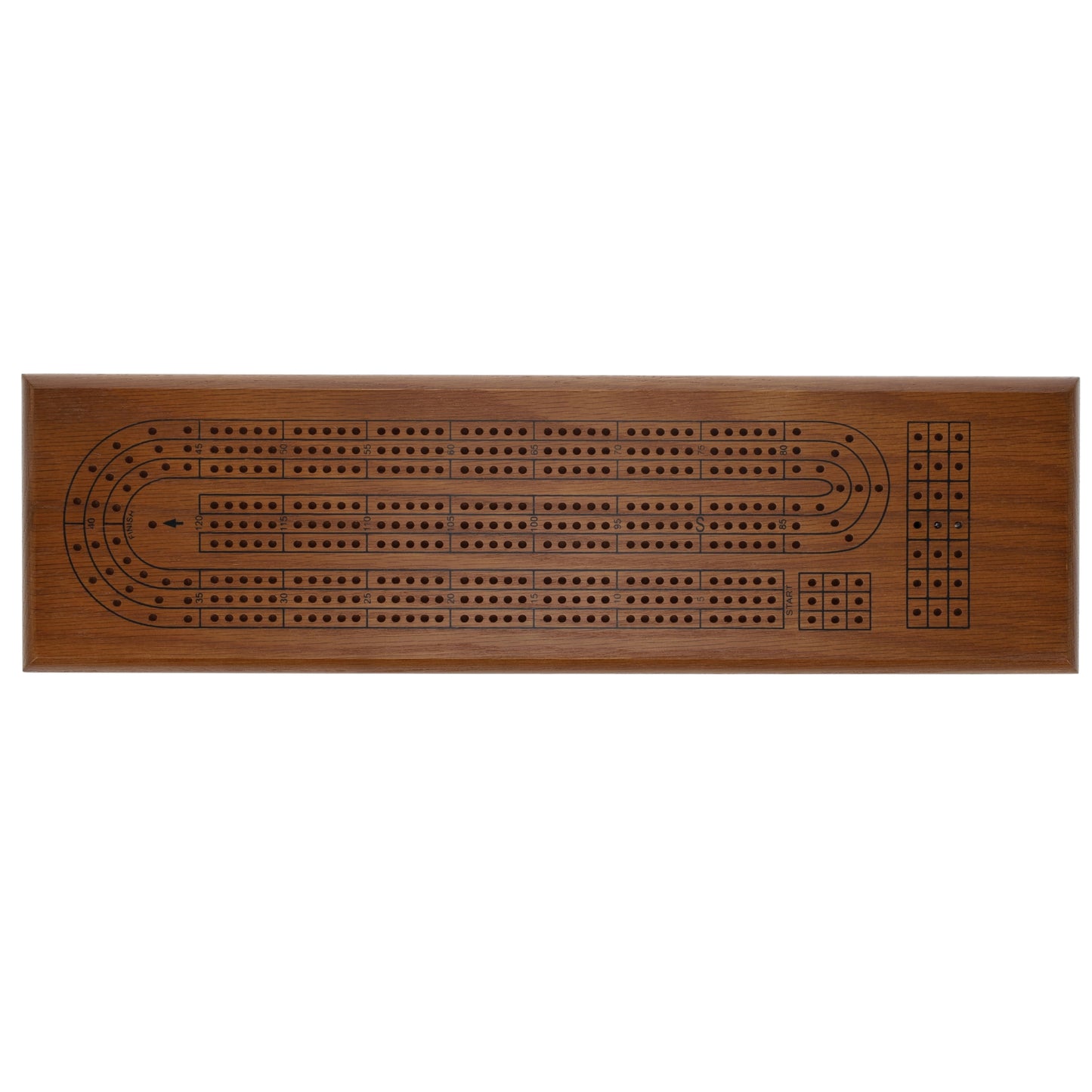 WE Games Classic Cribbage Set - Solid Wood Continuous 3 Track Board with Metal Pegs