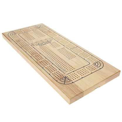 WE Games Classic Solid Wood, 4 Track Cribbage Board