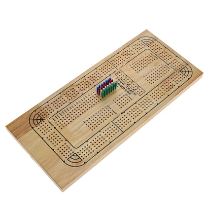 WE Games Classic Solid Wood, 4 Track Cribbage Board