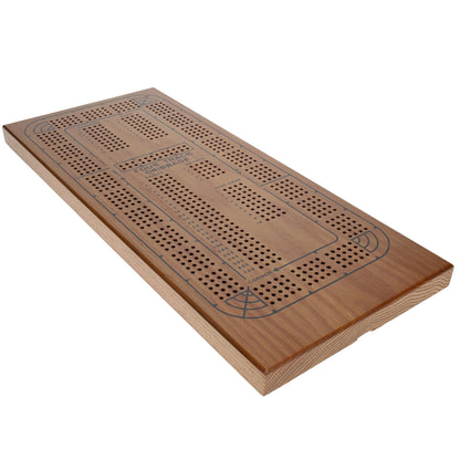 WE Games Classic Solid Wood, 4 Track Cribbage Board