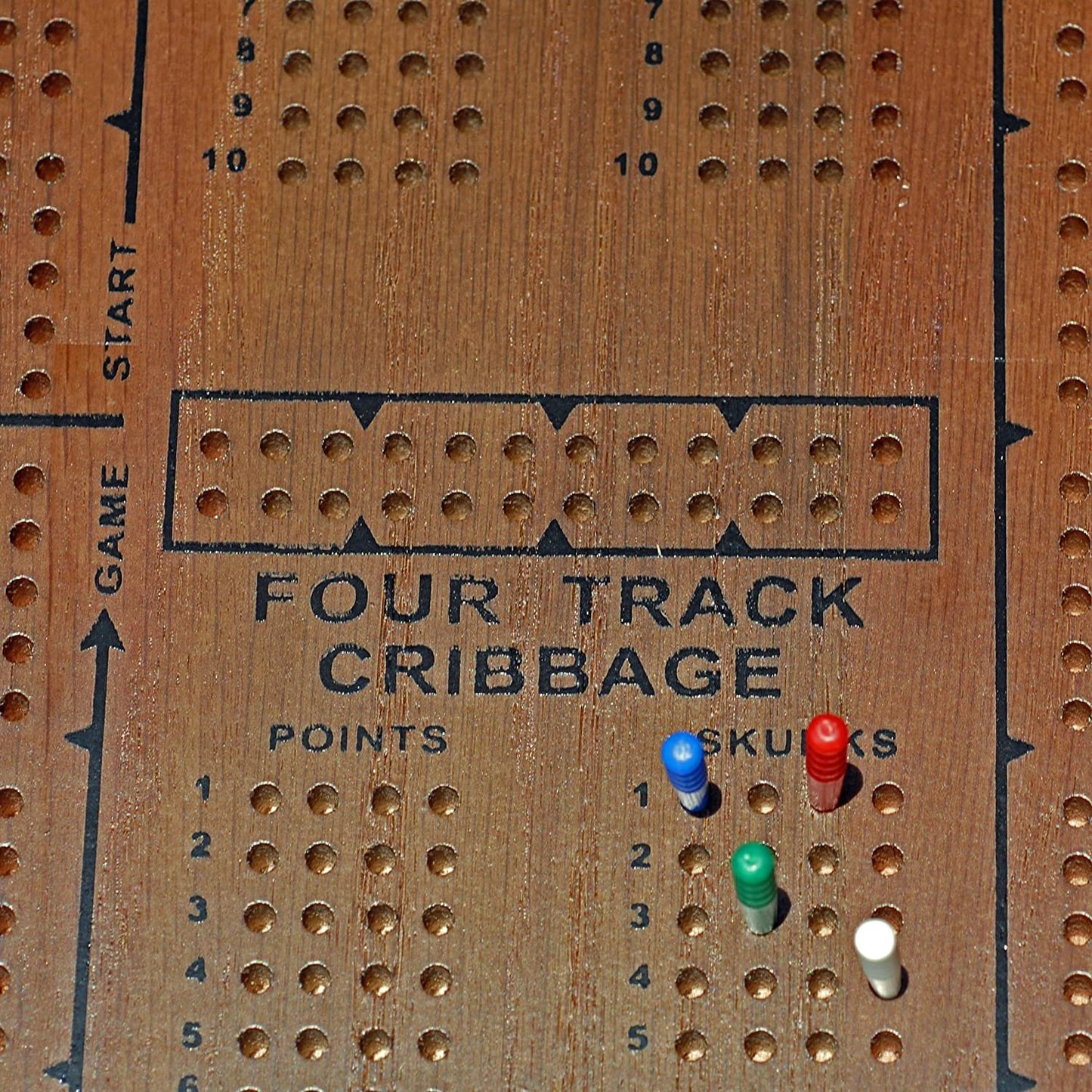 WE Games Classic Solid Wood, 4 Track Cribbage Board