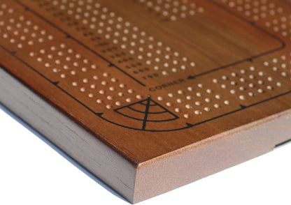 WE Games Classic Solid Wood, 4 Track Cribbage Board