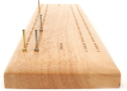 WE Games Competition Cribbage Game - Solid Wood Sprint 2 Track Board with Metal Pegs