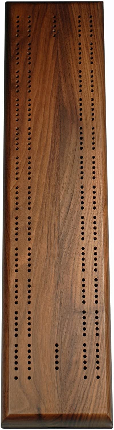 WE Games Deluxe Cribbage Set - Solid Wood with Sprint 2 Track Board with Easy Grip Pegs, Deck of Cards & Canvas Storage Bag