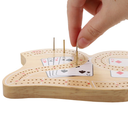 WE Games 29 Cribbage Set - Solid Wood  Board with Metal Pegs