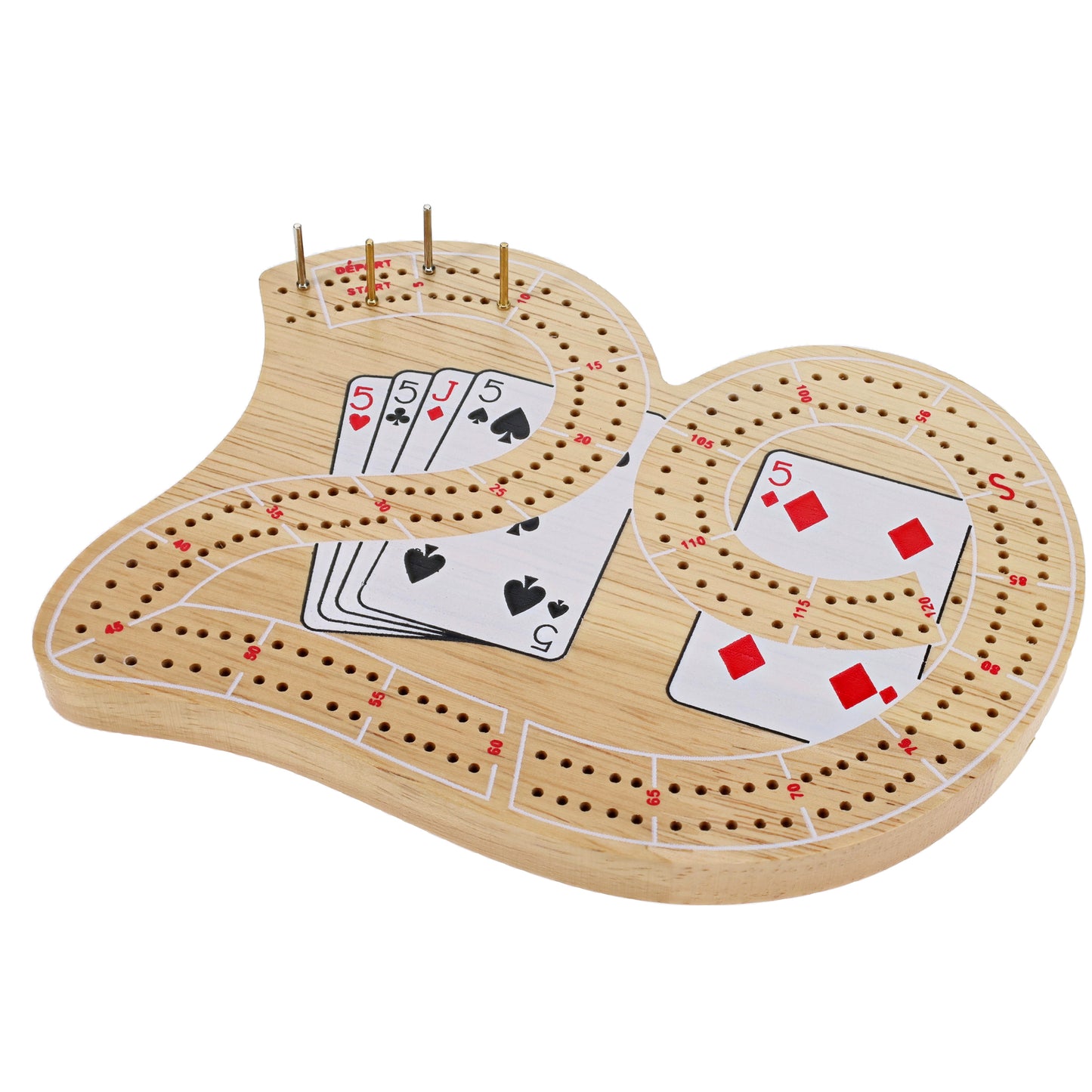 WE Games 29 Cribbage Set - Solid Wood  Board with Metal Pegs