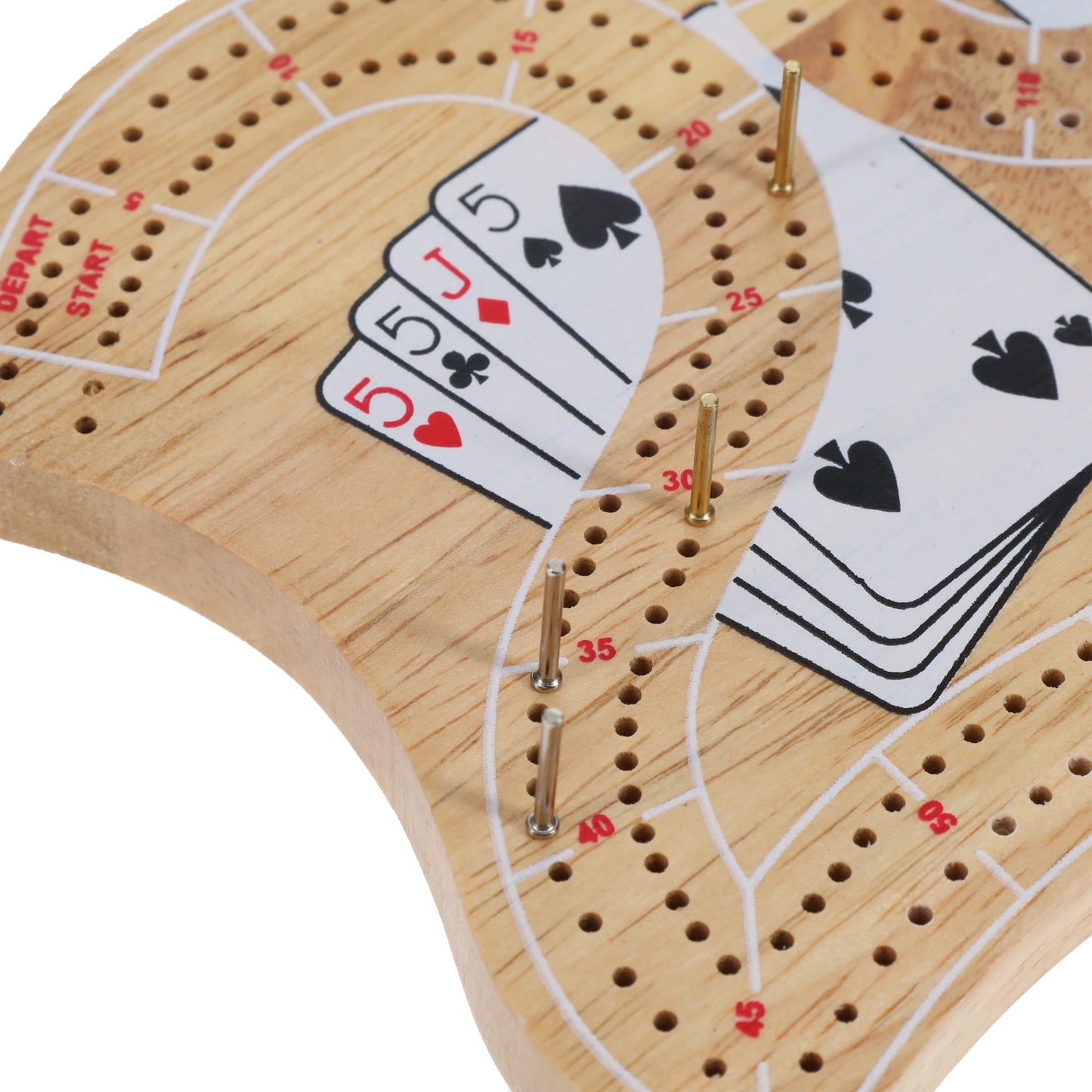 WE Games 29 Cribbage Set - Solid Wood  Board with Metal Pegs