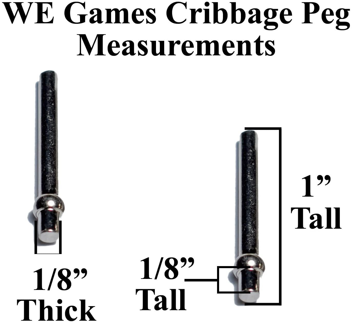 WE Games Competition Cribbage Set (Made in USA) - Solid Wood Sprint 2 Track Board with Metal Pegs