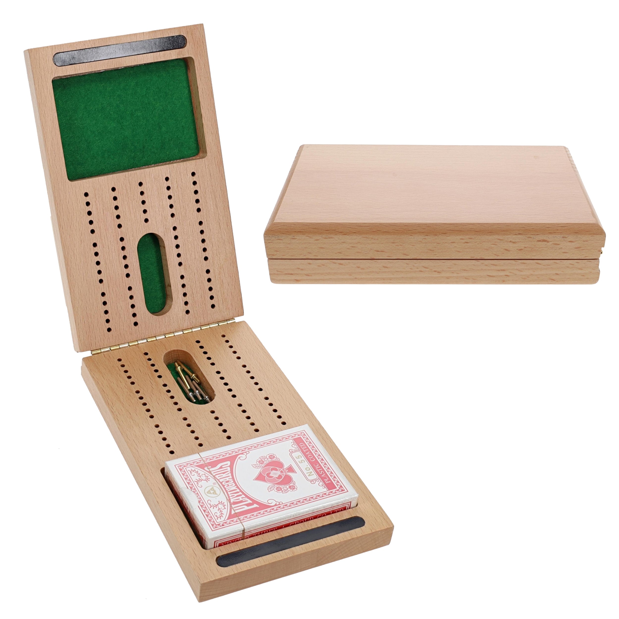 WE Games 2 Track Foldable Travel Cribbage Set w/ Storage, Cards & Meta ...