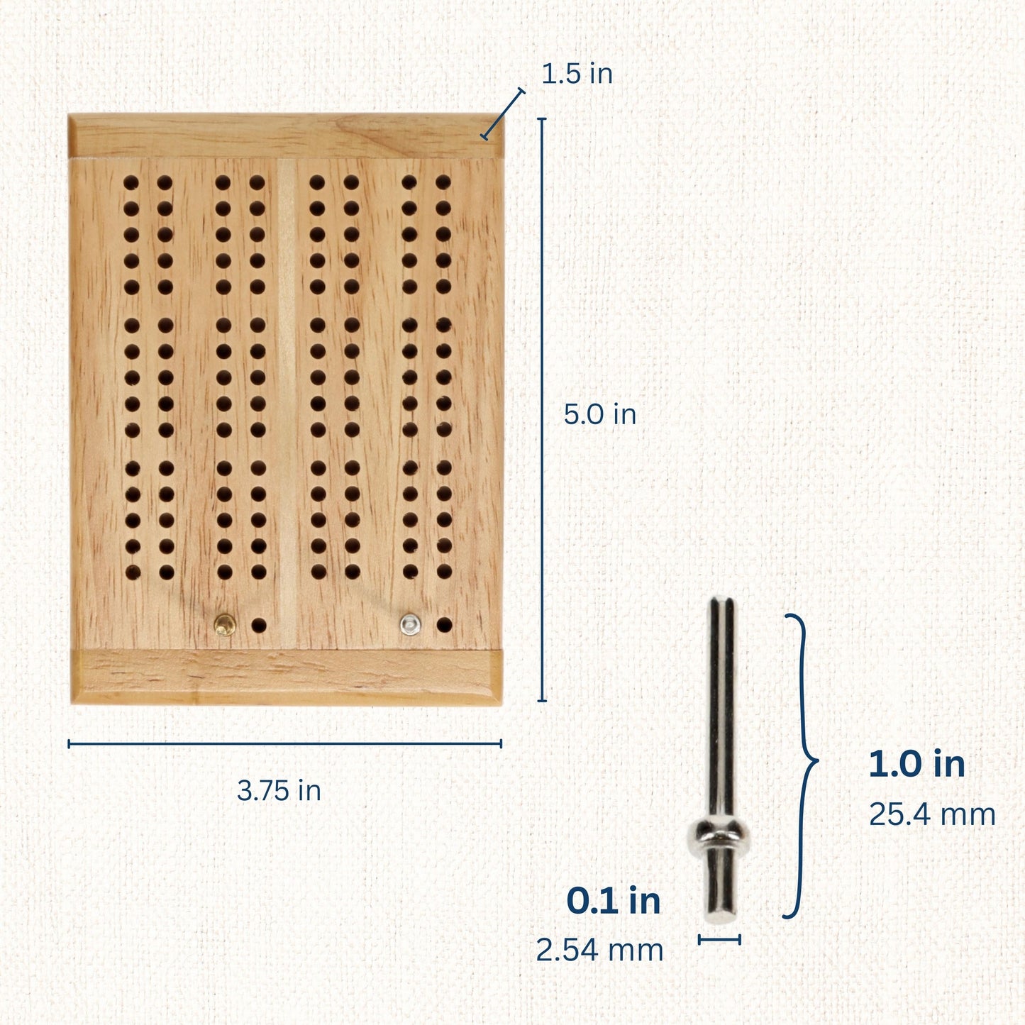 Mini Travel Cribbage Set - Wood, 2 Track