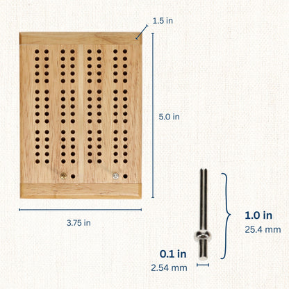 Mini Travel Cribbage Set - Wood, 2 Track