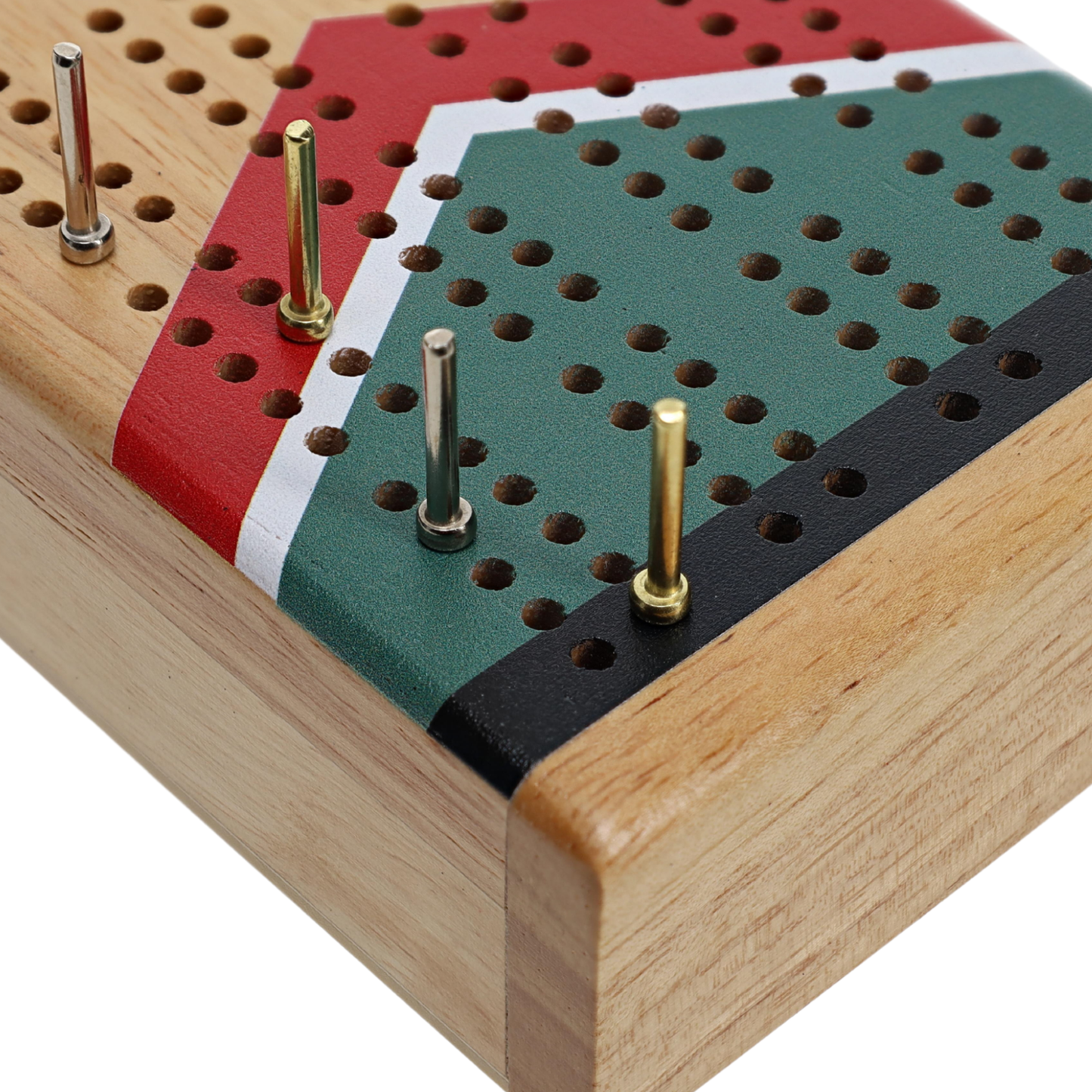 Mini Travel Cribbage Set - Nautical Print - Wood, 2 Track