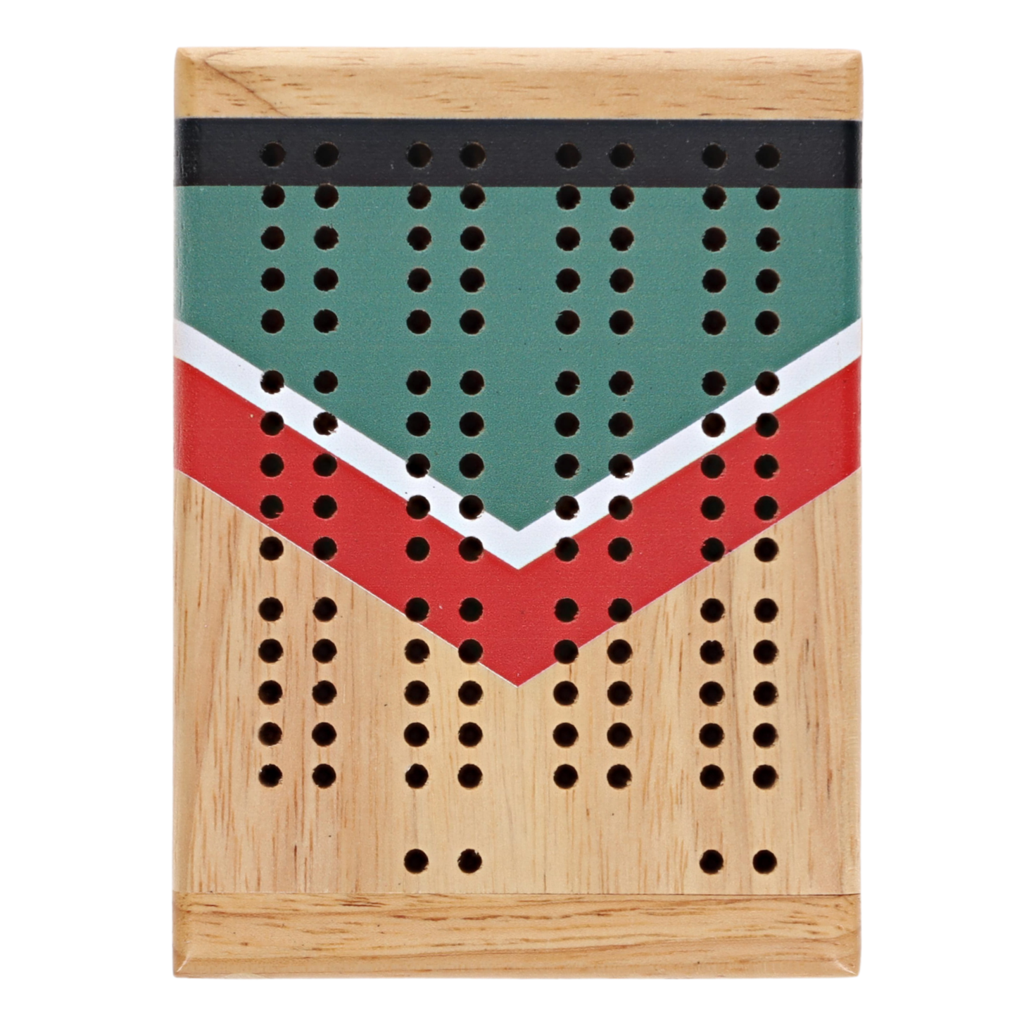 Mini Travel Cribbage Set - Nautical Print - Wood, 2 Track