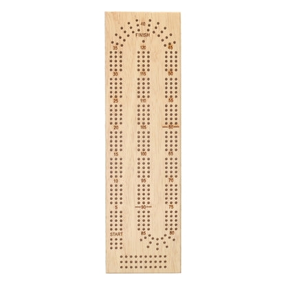 WE Games Cabinet Cribbage Set - Solid Wood Continuous 3 Track Board with Easy Grip Pegs, Cards and Storage Area