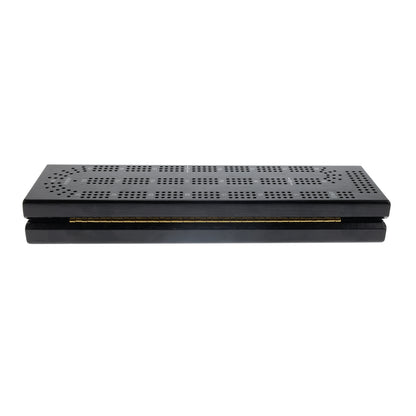 WE Games Cabinet Cribbage Set - Solid Wood Continuous 3 Track Board with Easy Grip Pegs, Cards and Storage Area