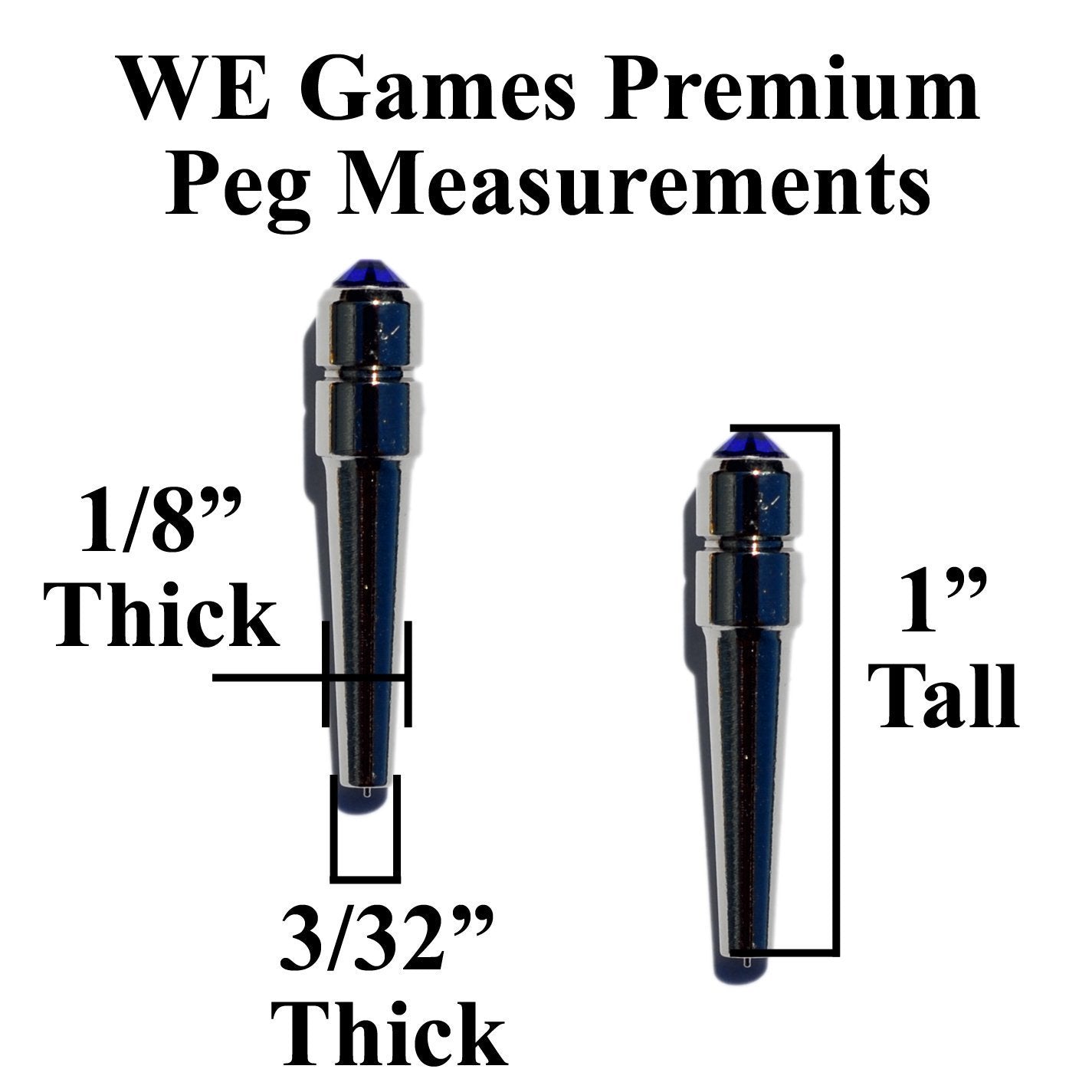 Swarovski Austrian Crystal Cribbage Pegs - Set of 6