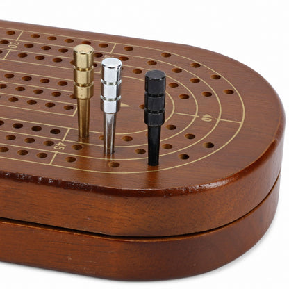 WE Games King-Sized Ultimate Cribbage Pegs - Set of 9 (3 Brass, 3 Chrome, 3 Black)