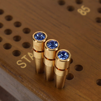 WE Games Brass Cribbage Pegs with Swarovski Austrian Crystals - Set of 3