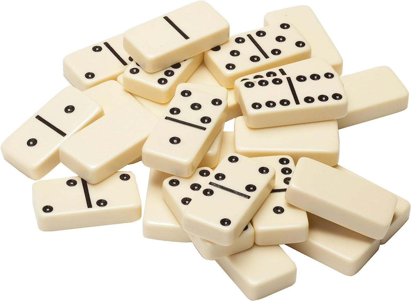 WE Games Double 6 White Dominoes Game Set in Wooden Case