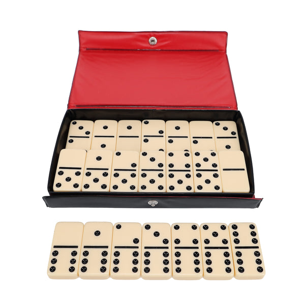 【北欧ヴィンテージ】Finel domino　フライパン WE Games Double 6 Dominoes - Ivory with Black Vinyl Case – wood