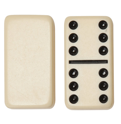 WE Games Double 6 Dominoes - Ivory Tiles with Bag