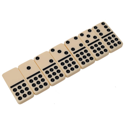 WE Games Double Nine Dominoes with Canvas Bag - Ivory Color Tiles, Club Size