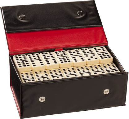 WE Games Double Twelve Dominoes - Ivory Colored Tiles, Thick Size